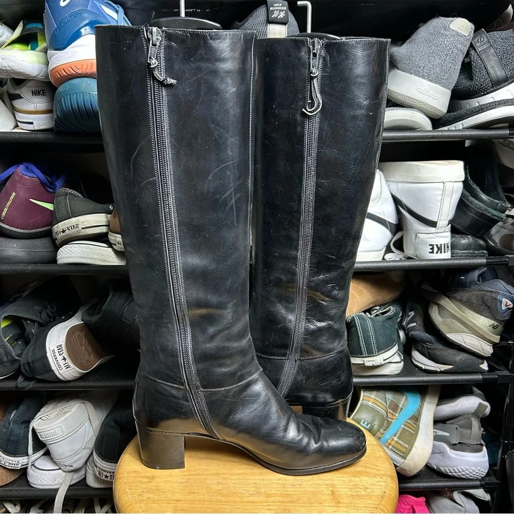 Salvatore Ferragamo Black leather Knee high Boots